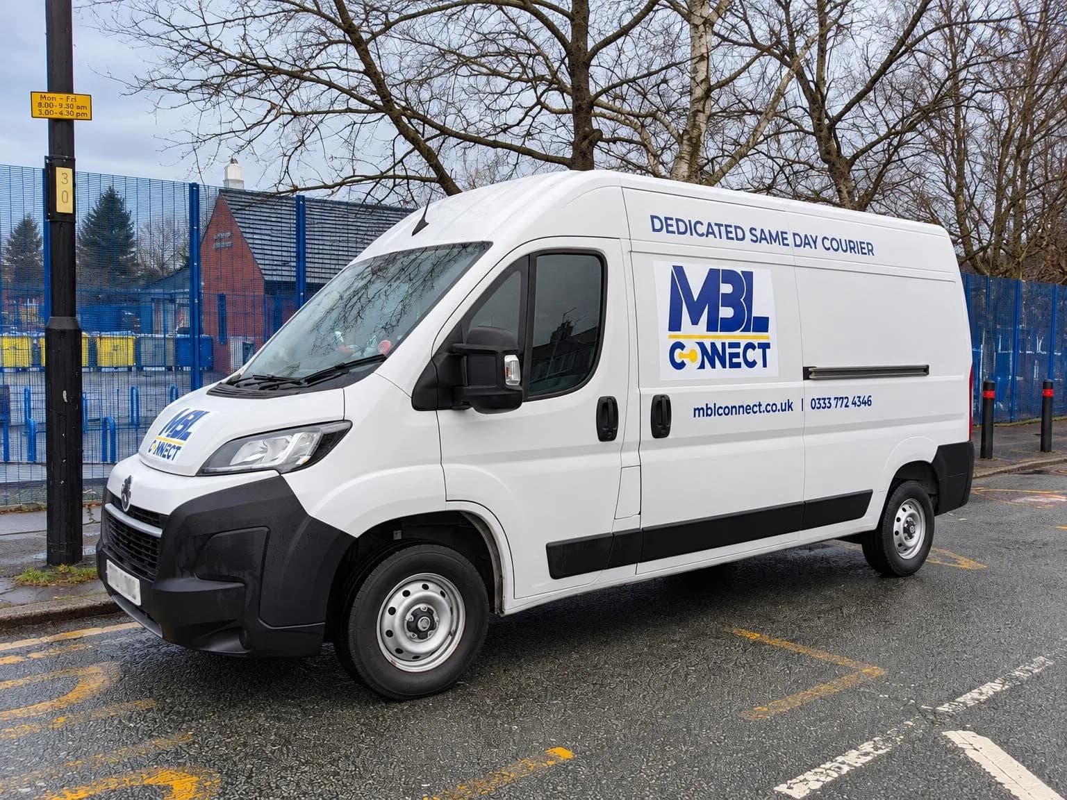 MBL Connect dedicated same day courier van parked on a street